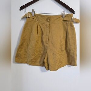 ZARA Khaki Sahara Green Linen Shorts Size S